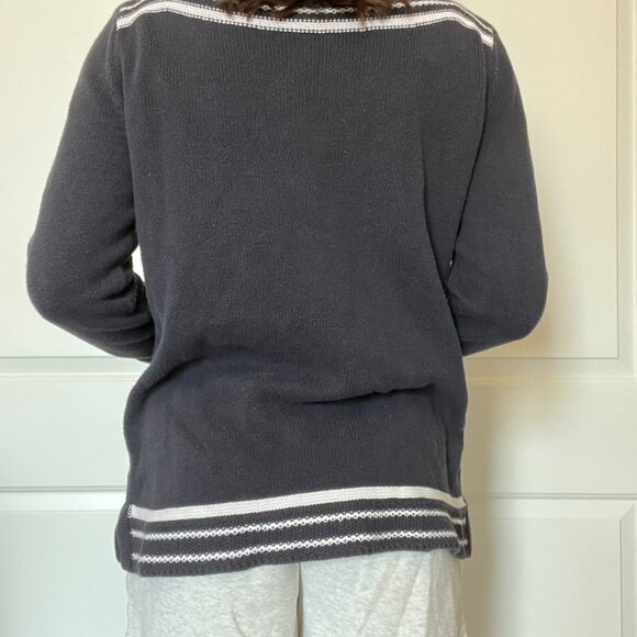 100% Cotton Navy Beach Cottage Sweater - Picture 4 of 4